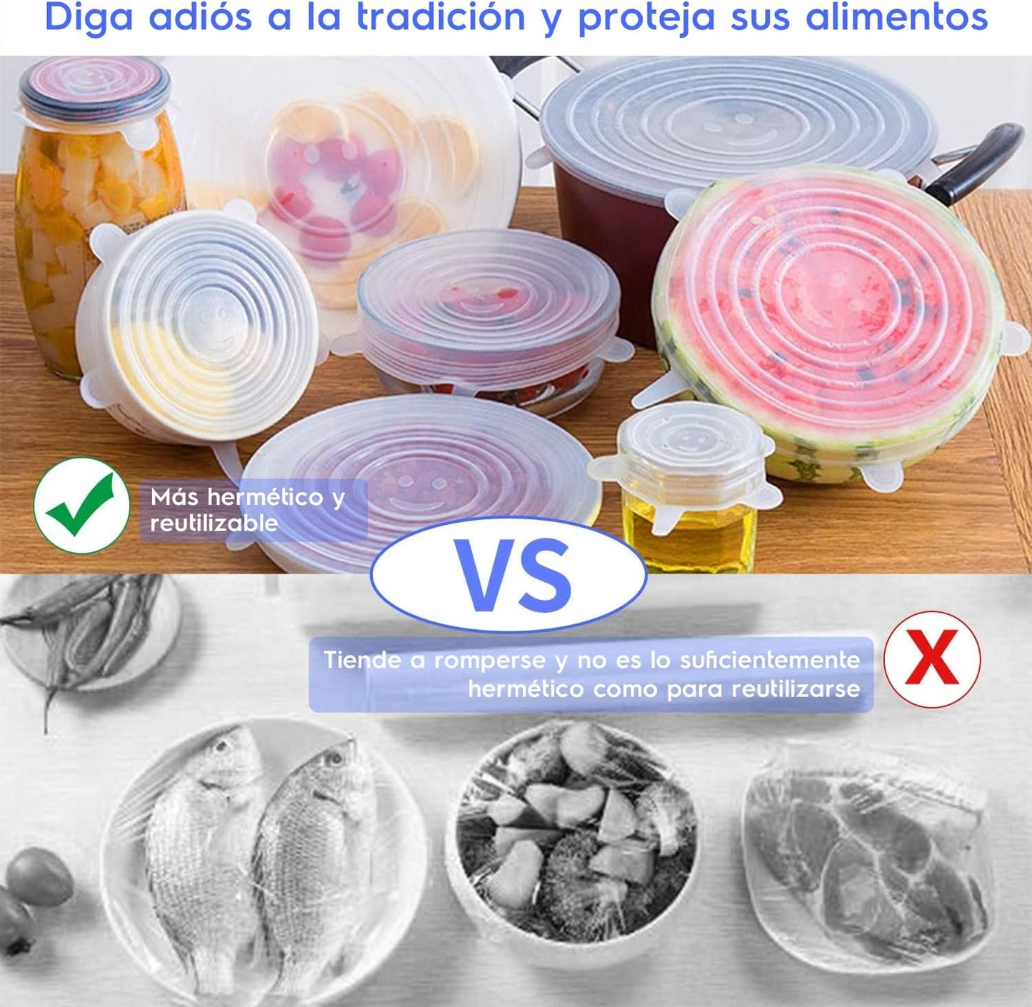 🔥¡Promo Pack x18 Unidades!🔥 Tapas De Silicona Ajustables y Reutilizables