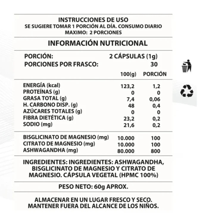 🏆 37 beneficios en 1 sola cápsula: Ashwagandha + Magnesio💊💯