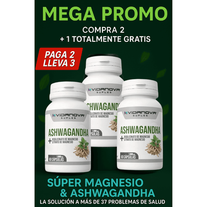 🏆 37 beneficios en 1 sola cápsula: Ashwagandha + Magnesio💊💯