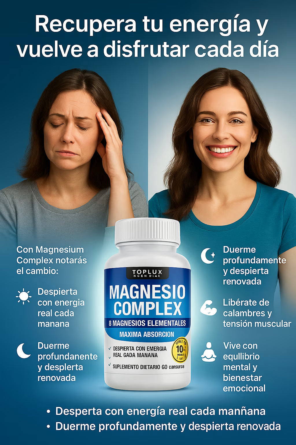 MAGNESIUM COMPLEX® 8 en 1 - ¡Fórmula Completa!