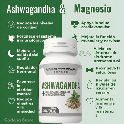 🏆 37 beneficios en 1 sola cápsula: Ashwagandha + Magnesio💊💯