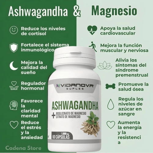 🏆 37 beneficios en 1 sola cápsula: Ashwagandha + Magnesio💊💯