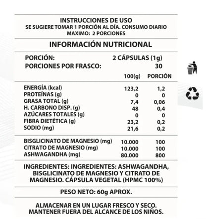 🏆 37 beneficios en 1 sola cápsula: Ashwagandha + Magnesio💊💯